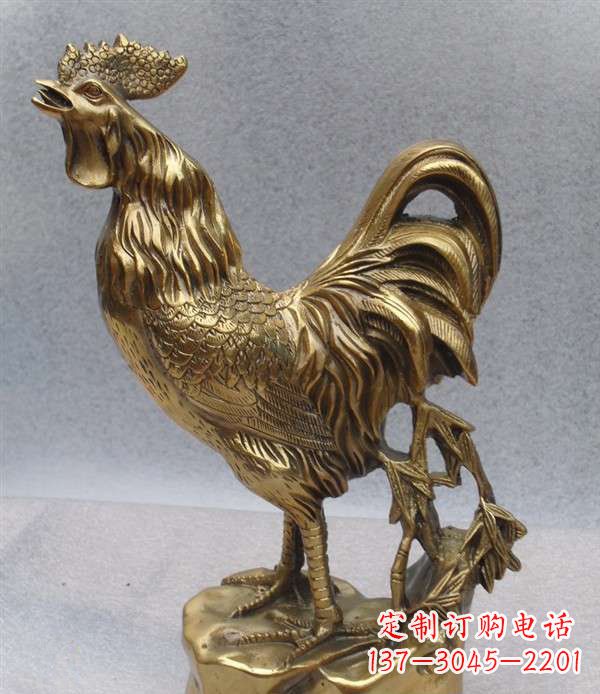 湖北经典公鸡铜雕