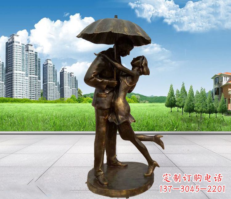 湖北情侣铜雕,浪漫定制