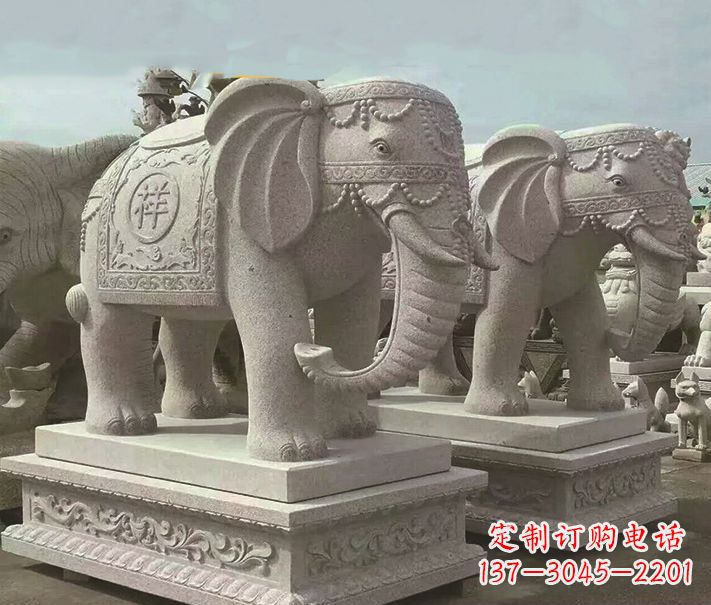 湖北精美大象大理石雕塑