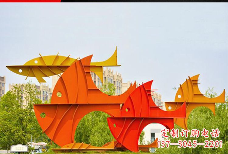 湖北大型不锈钢鲤鱼雕塑