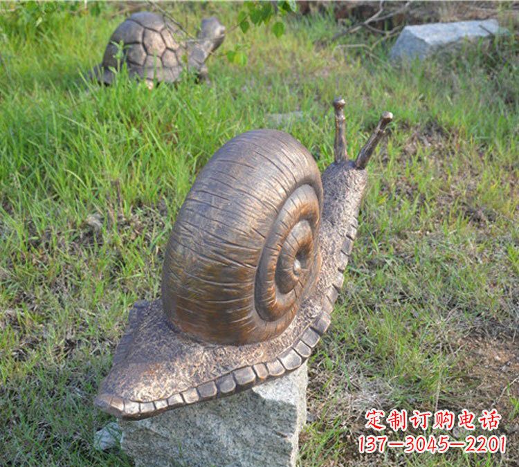 湖北全新玻璃钢材质仿真铜蜗牛雕塑
