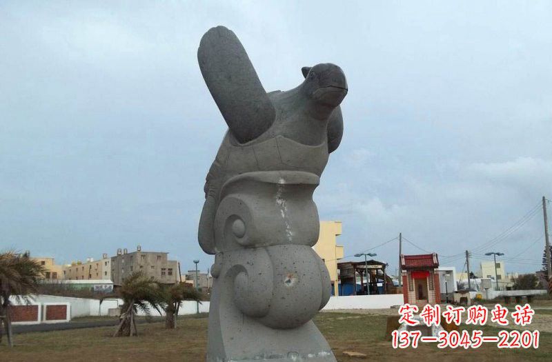 湖北公园动物海龟石雕