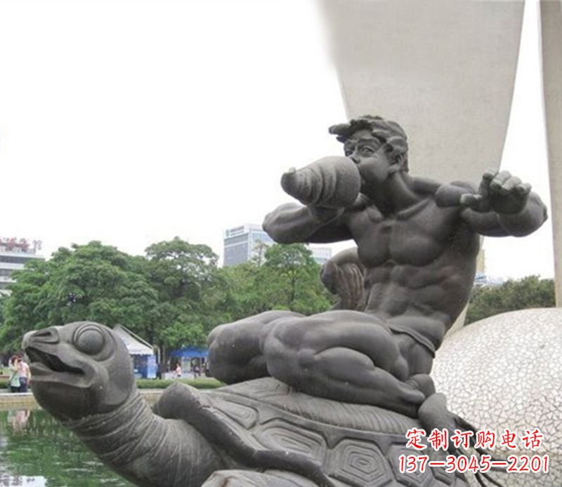 湖北公园动物海龟雕塑