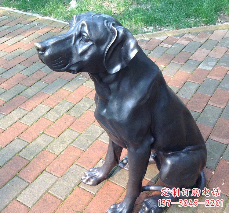 湖北公园动物铜雕狗