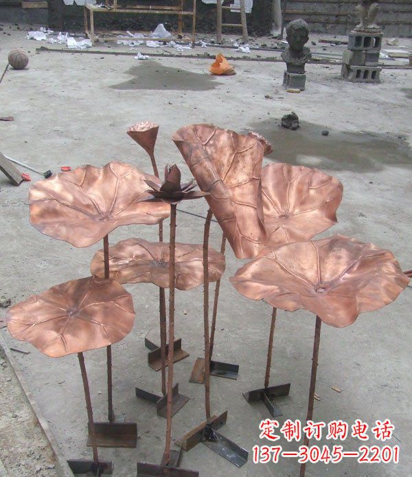 湖北中领雕塑荷花锻铜雕塑