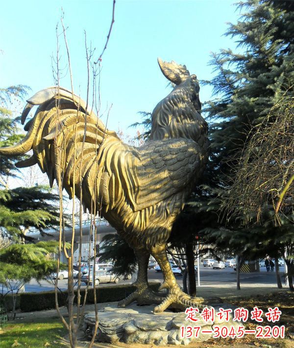 湖北艺术级公鸡大型铜雕