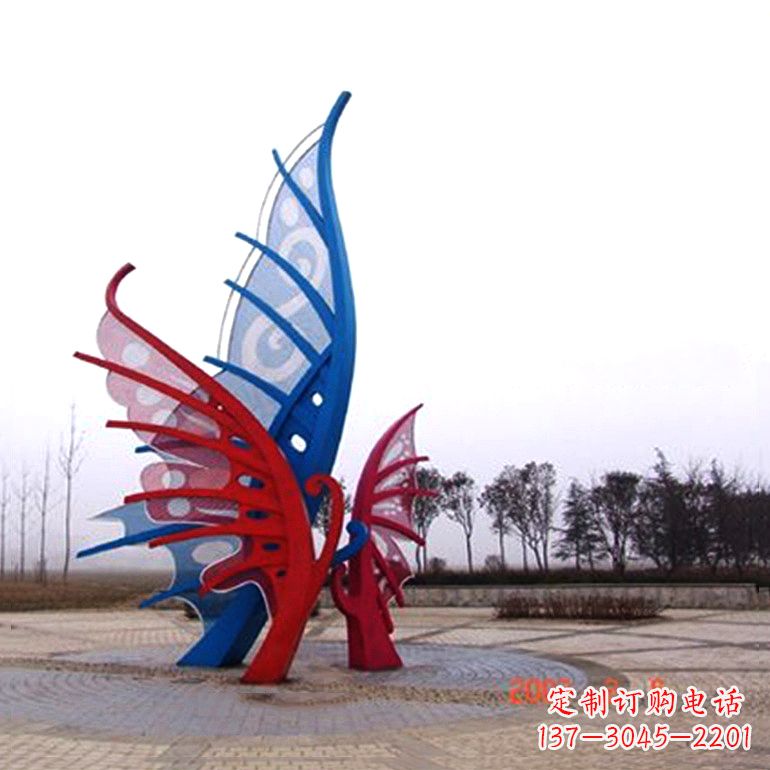 湖北公园广场不锈钢景观蝴蝶景观雕塑
