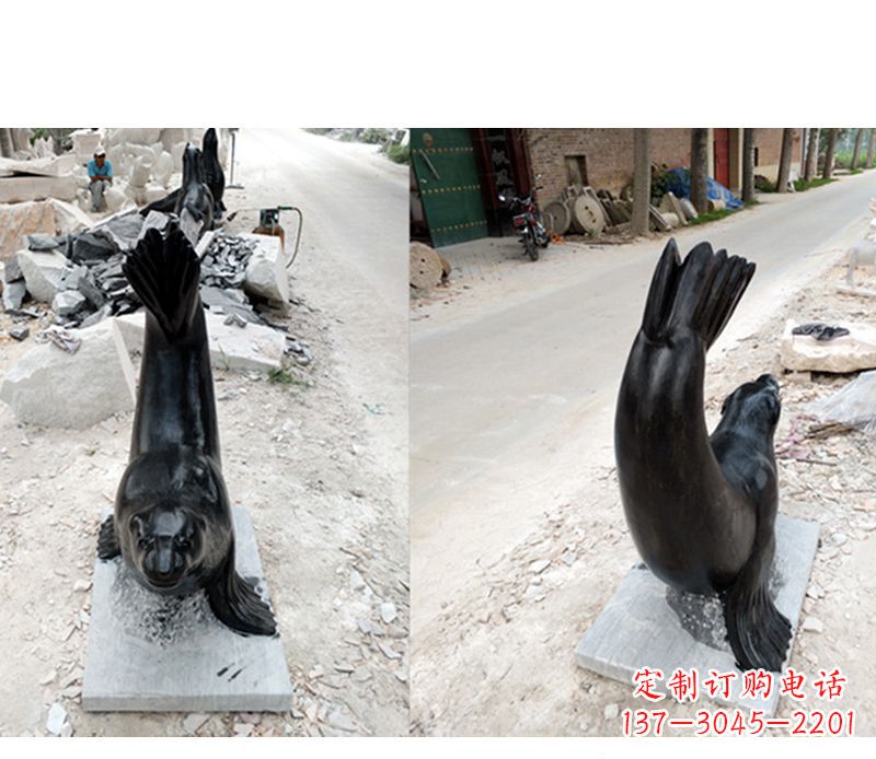 湖北公园海豚景观石雕