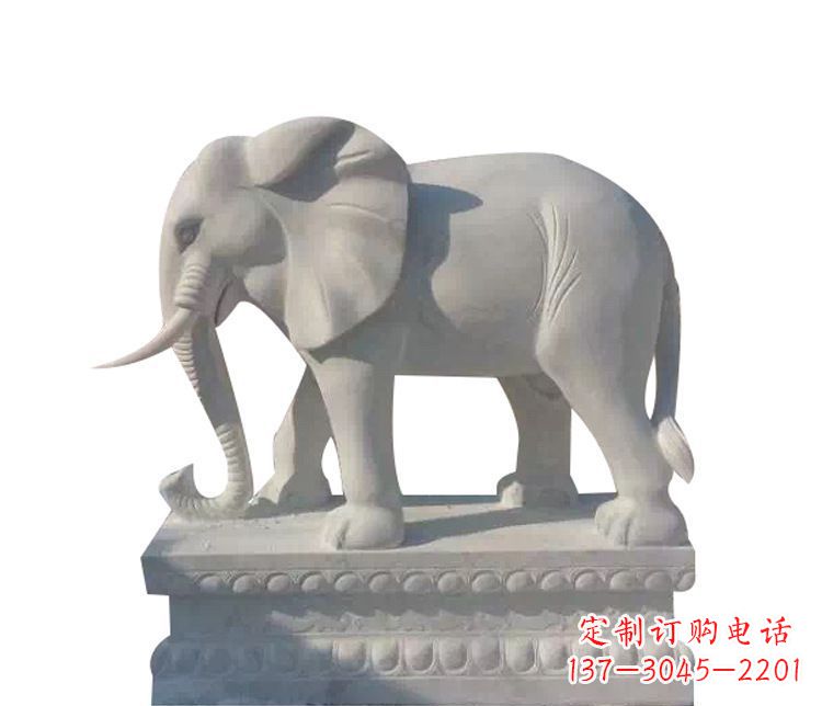 湖北优质汉白玉大象动物石雕