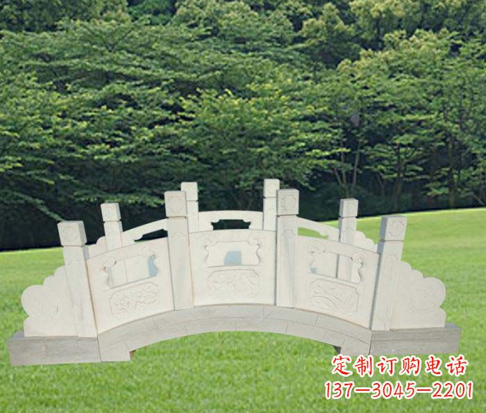 湖北手工精美汉白玉石拱桥雕塑