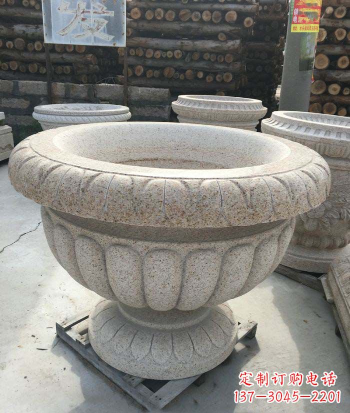 湖北高质量大理石花盆石雕