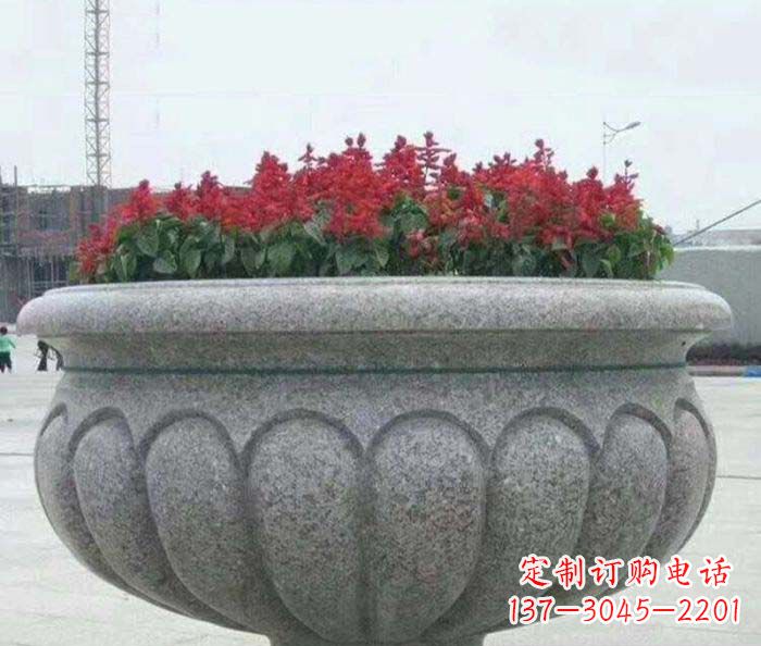 湖北精美大理石花盆雕塑