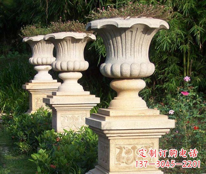 湖北高质量大理石花盆石雕