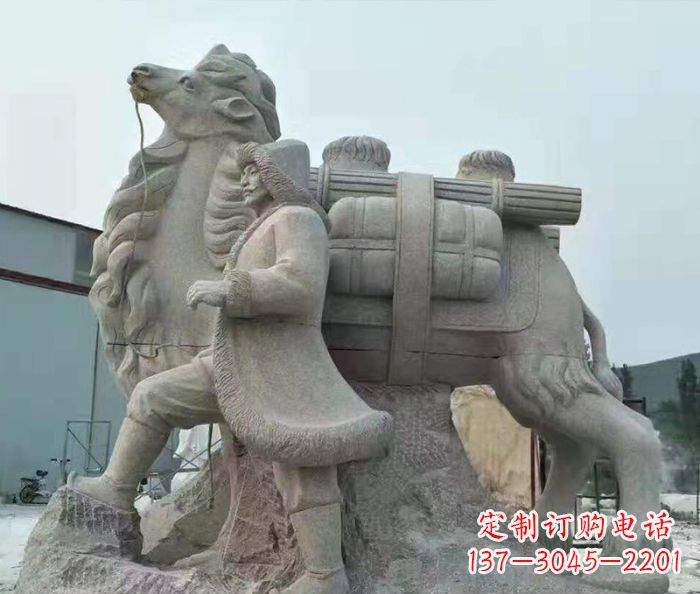湖北精致精美的大理石骆驼石雕