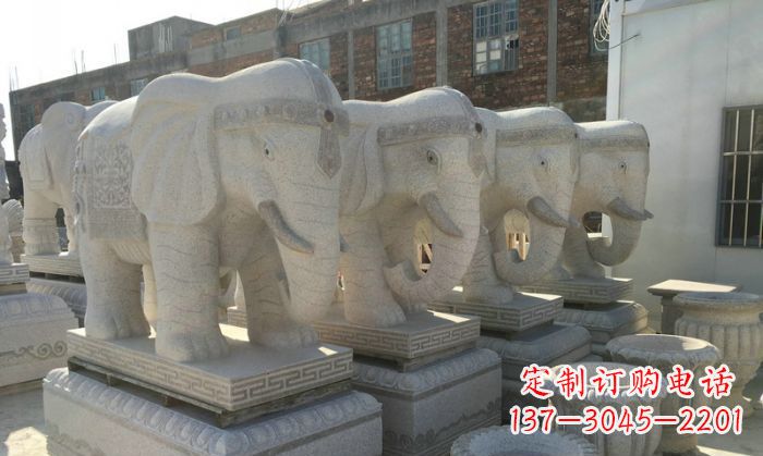 湖北缅甸大理石缅甸大象雕塑