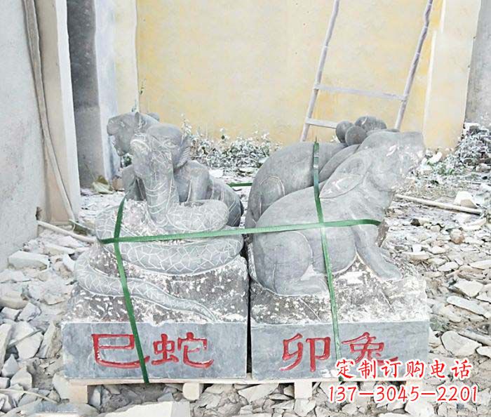 湖北公园景观仿古12生肖石雕
