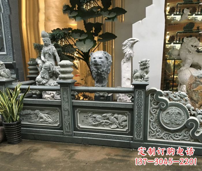 湖北精美仿古石栏板雕塑