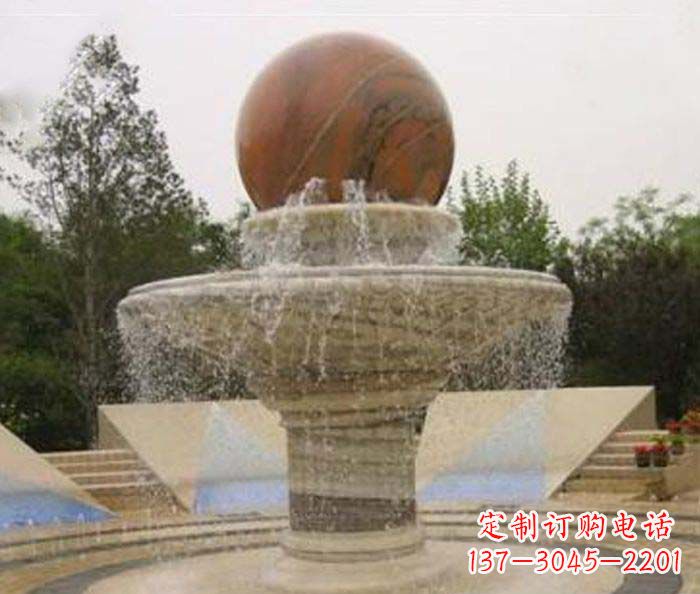 湖北公园景观风水球喷泉石雕 (2)