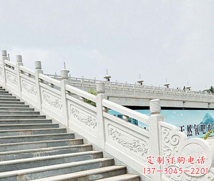 湖北公园景观汉白玉石雕栏板 (2)