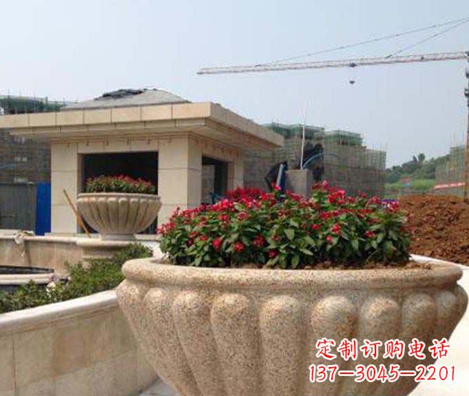 湖北公园景观花盆石雕