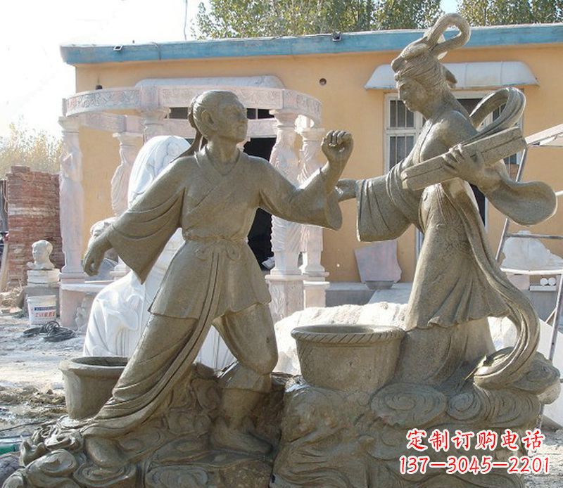 湖北公园景观牛郎织女石雕