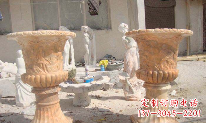 湖北红花盆石雕艺术雕塑