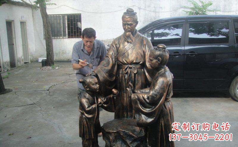 湖北精美铜雕—中领雕塑孔融让梨景观雕塑定制
