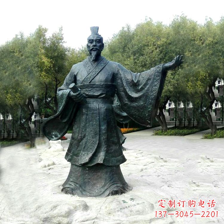 湖北孟子铜雕塑,荟萃战国时期智慧精华