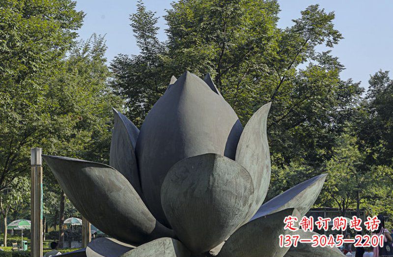 湖北公园莲花景观铜雕