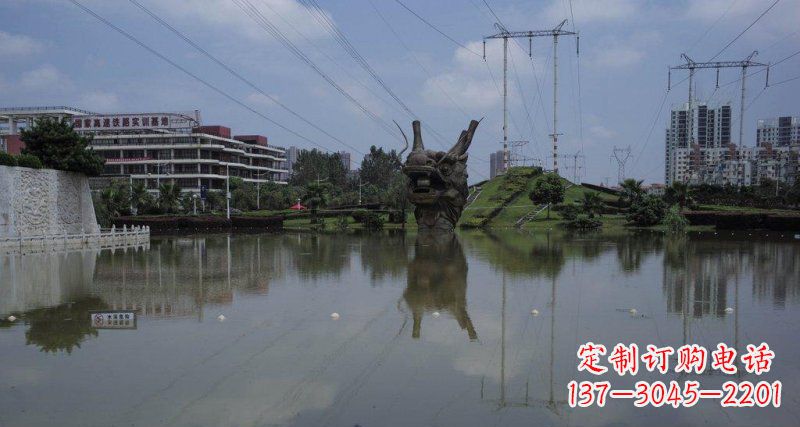 湖北室外公园铜雕龙雕塑