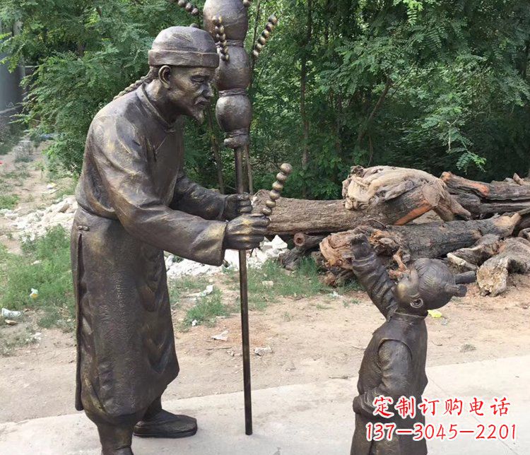 湖北温馨传情,情意绵绵——铜质葫芦雕塑