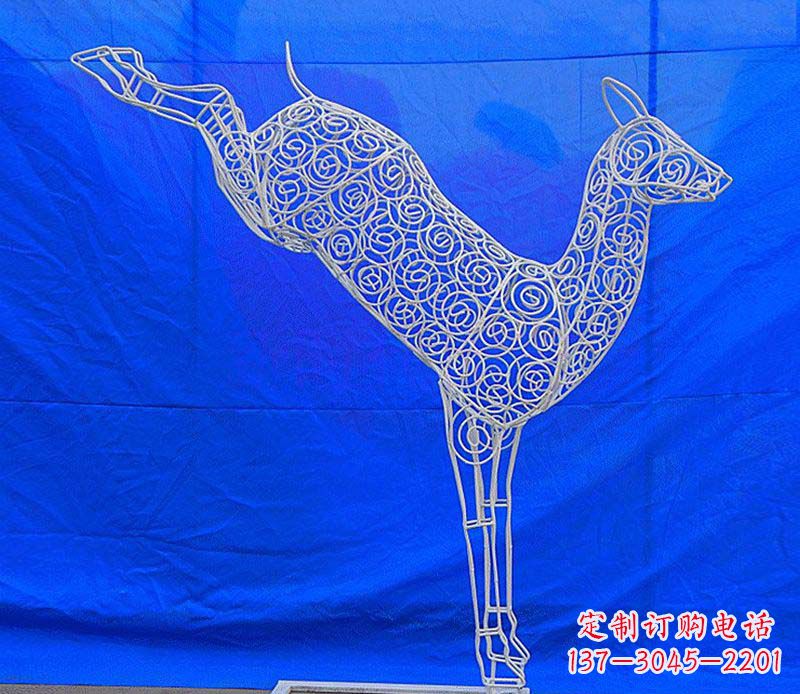 湖北中领雕塑梅花鹿不锈钢镂空雕塑