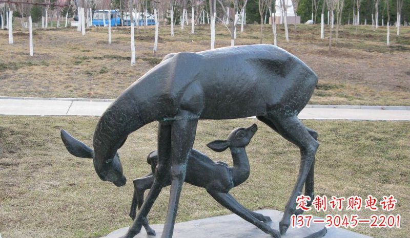 湖北高档铜雕动物母子鹿