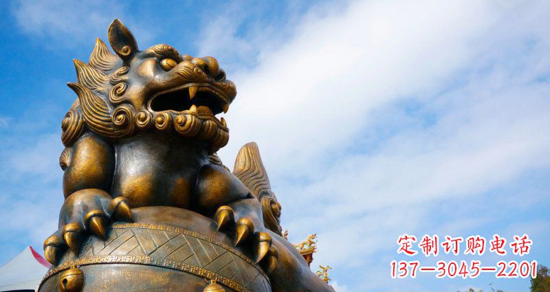 湖北大型铜雕狮子景观装置