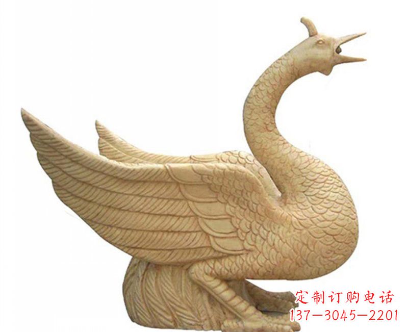 湖北公园喷水凤凰石雕