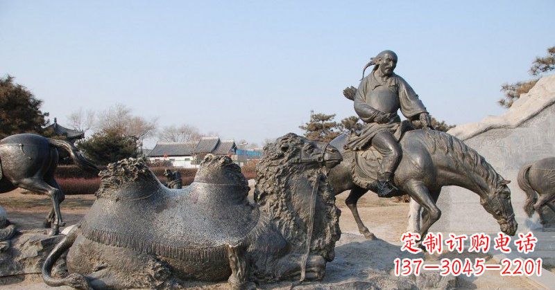 湖北精致古典 骑马雕塑