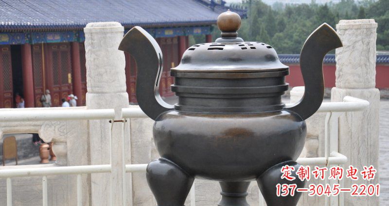 湖北高雅香炉铜雕,景观雕塑装置