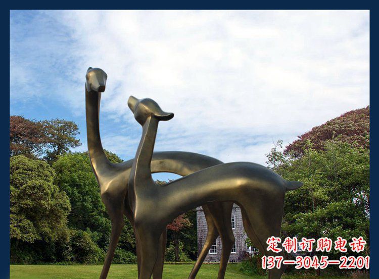湖北 优雅铜鹿风格雕塑