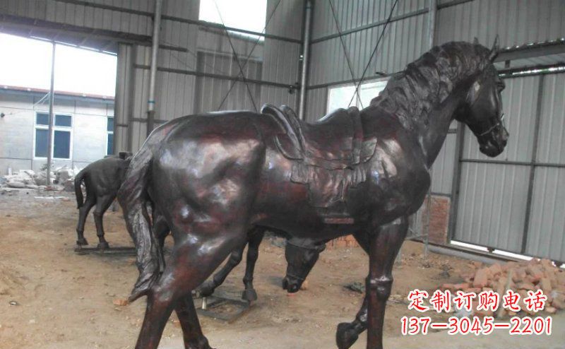 湖北公园铜马动物铜雕
