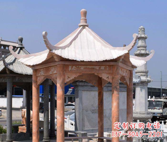 湖北中领雕塑设计凉亭雕塑，清新简约添美感