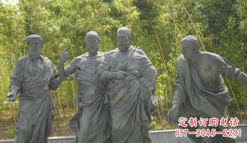 湖北公园西方名人人物铜雕