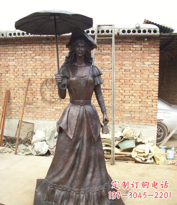 湖北公园西洋美女人物铜雕