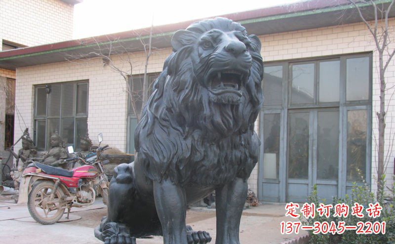 湖北浓情西洋之王——公园外观狮子铜雕