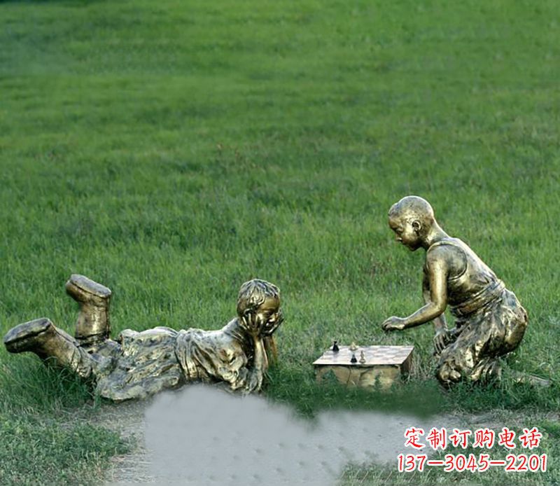湖北优雅精致的儿童铜雕