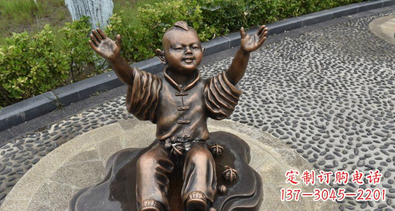湖北精致雕塑,匠心创造——小男孩铜雕