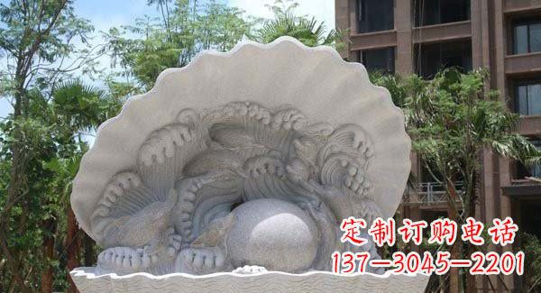 湖北公园小区动物喷泉石雕