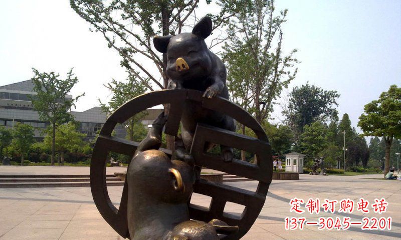湖北优雅而富有表现力的动物铜雕