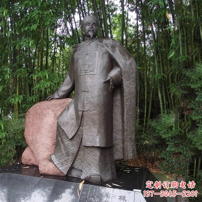 湖北公园园林历史人物铜雕像,晚清著名民族英雄林则徐雕像