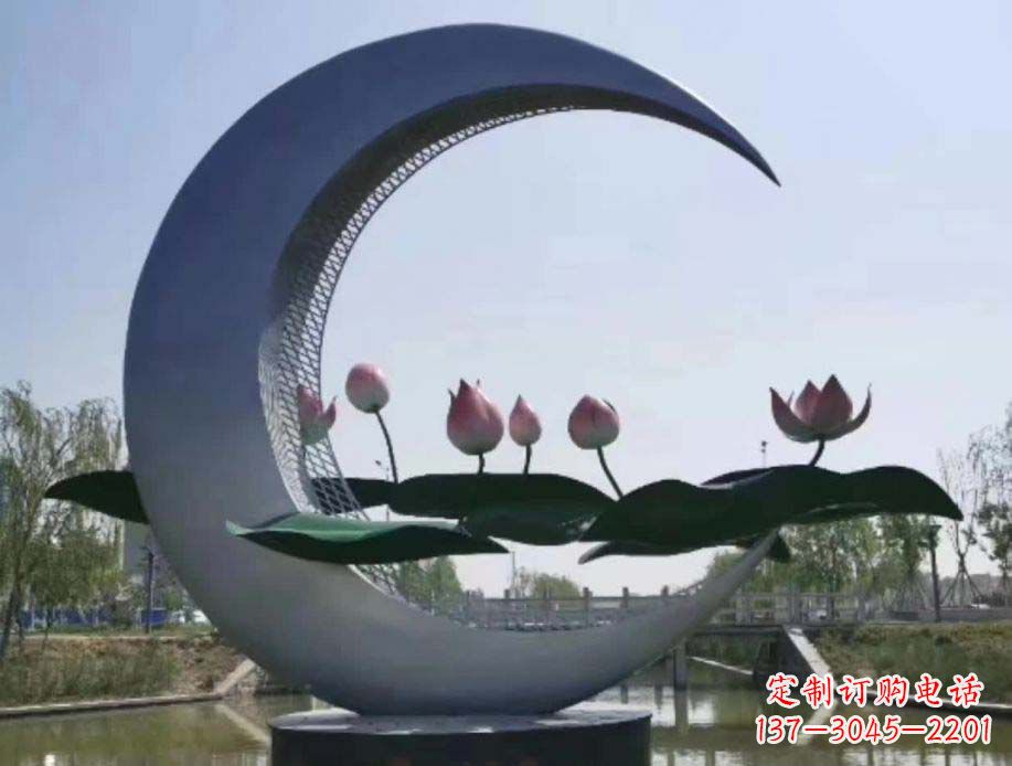 湖北不锈钢月亮景观装饰雕塑