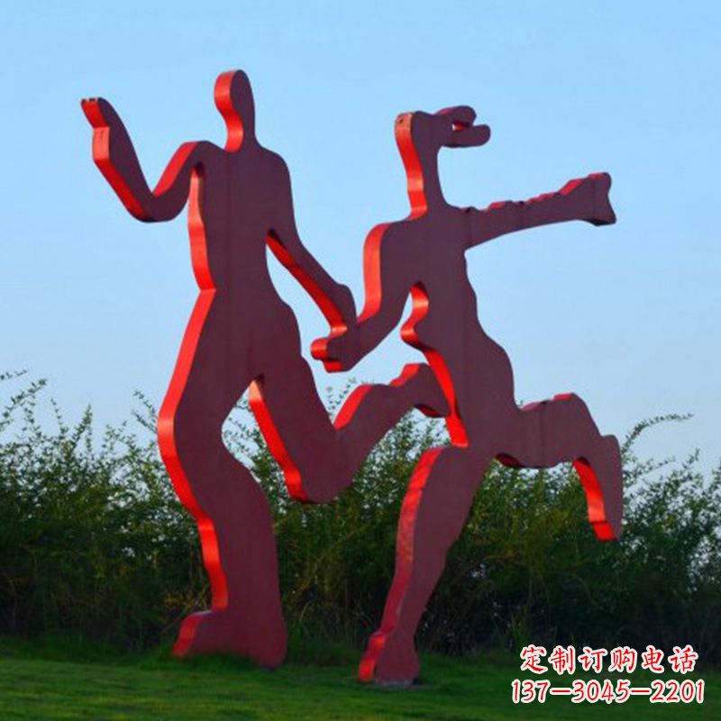 湖北情侣心剪影雕塑
